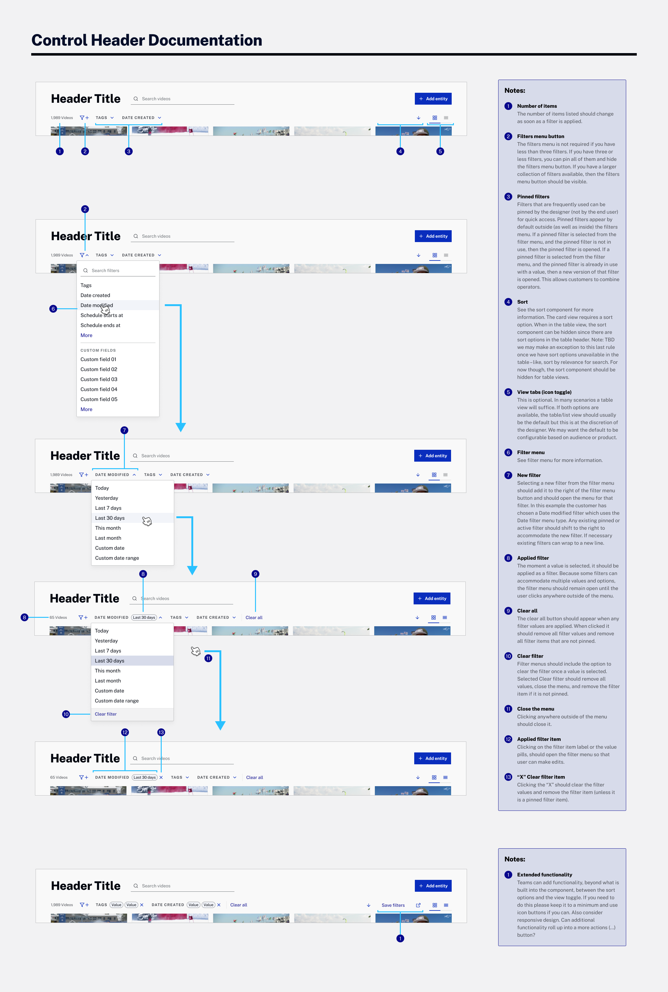Control header documentation