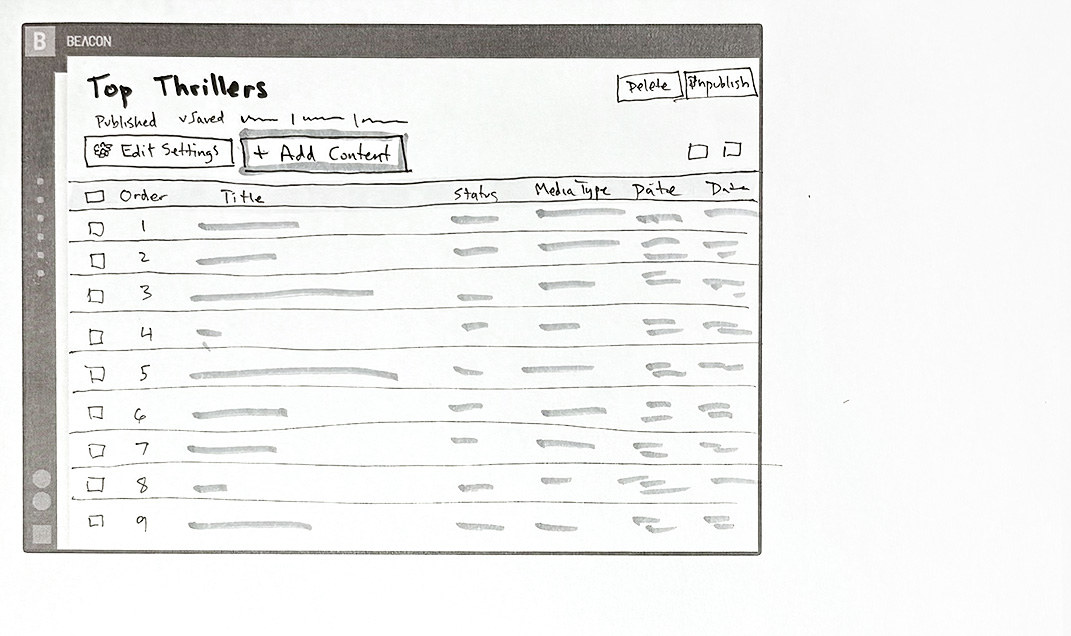 Manual Playlist screen