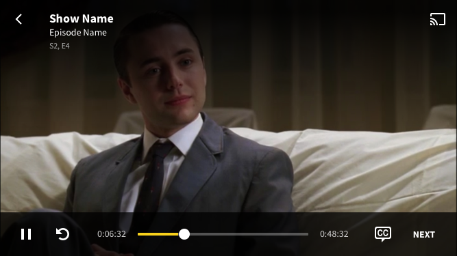 Video Player screen on iPhone