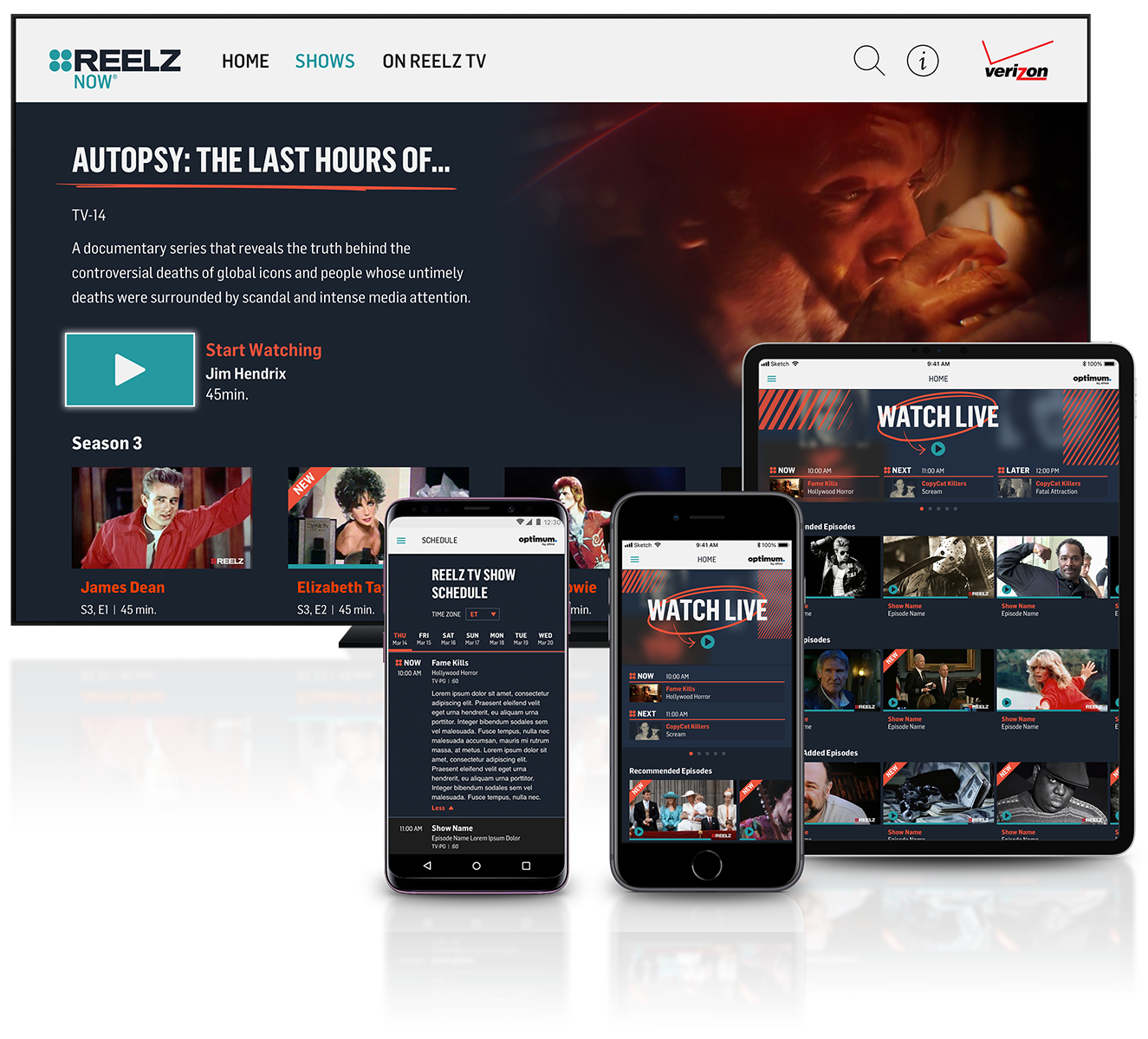 Reelz video app work example