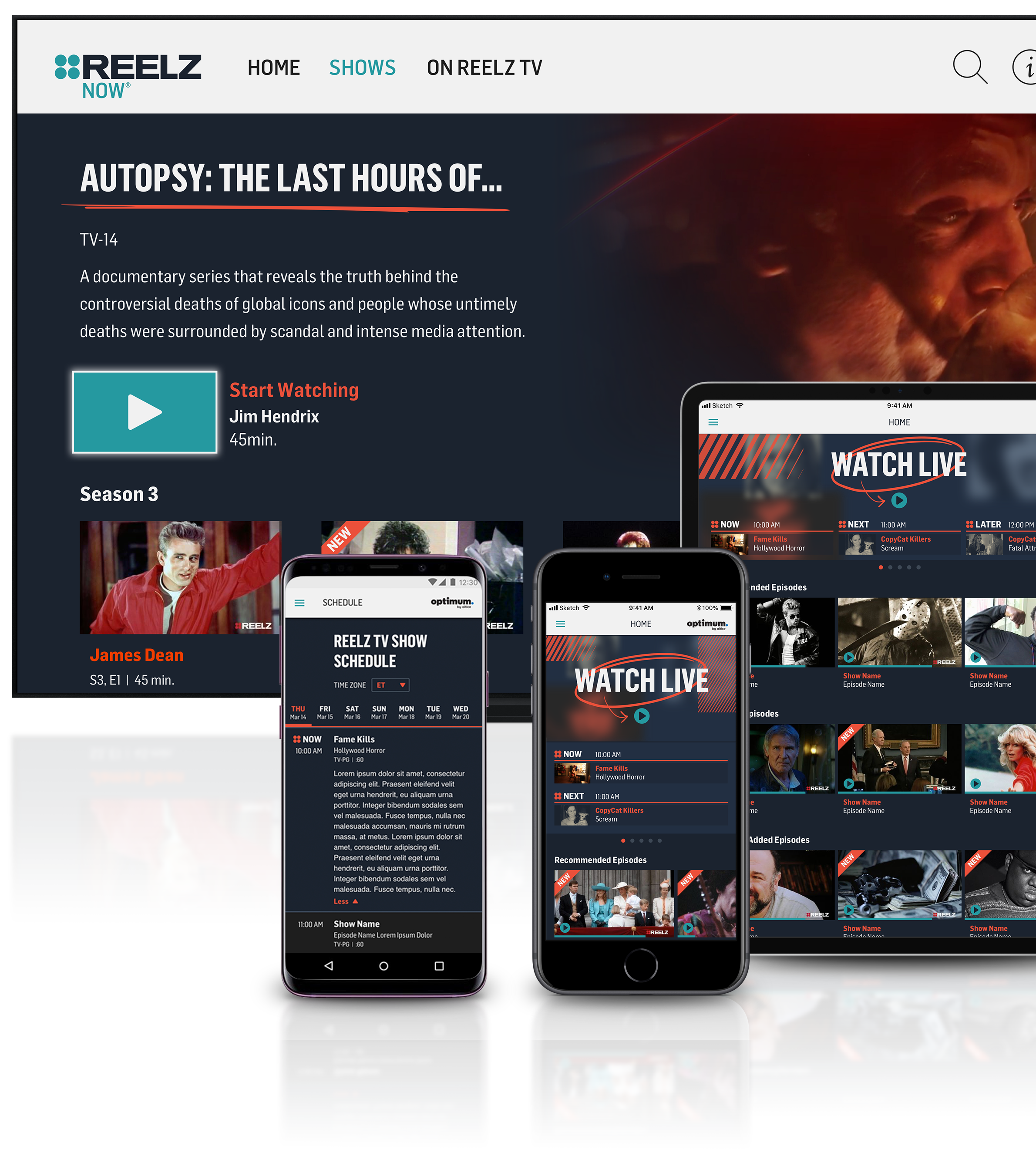 Reelz app on multiple devices