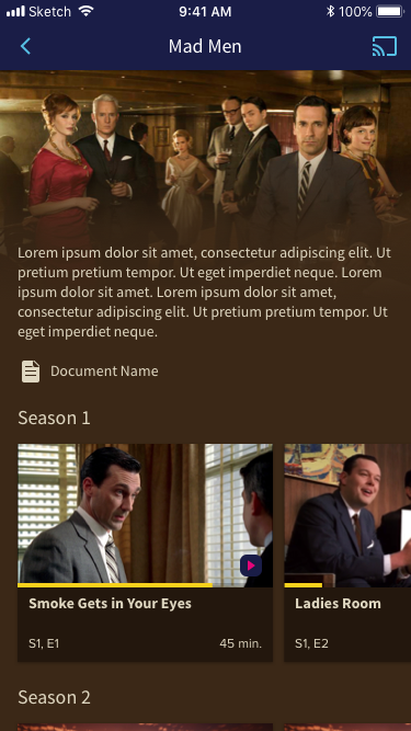 Show Detail screen on iPhone