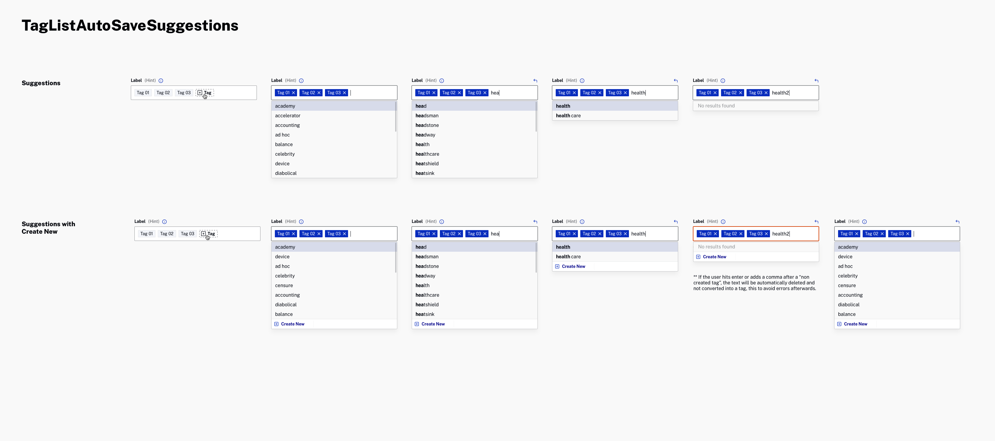 Tag List Suggestions